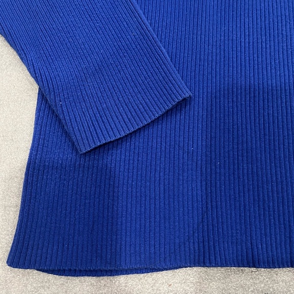 [XL]VTG Lauren Ralph Lauren Blue Turtleneck Cotton Sweater Ribbed - Picture 2 of 7